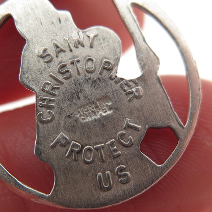 Chapel 925 Sterling Silver Vintage St. Christopher Charm Pendant