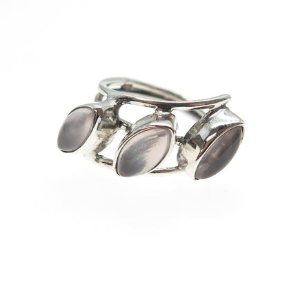 925 Sterling Silver Vintage Real Amethyst Modernist Ring Size 7