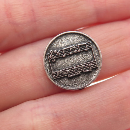 Dieges & Clust 925 Sterling Silver Vintage Music Notes Oxidized Pin Brooch