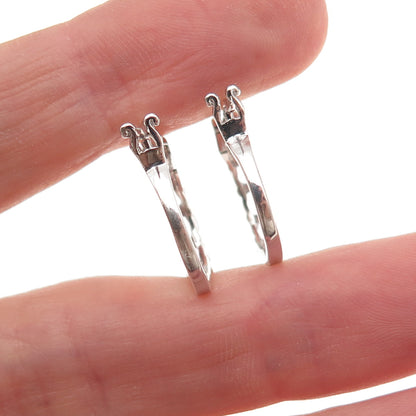 Chuck Clemency 925 Sterling Silver Real Oval-Cut Iolite Hoop Earrings