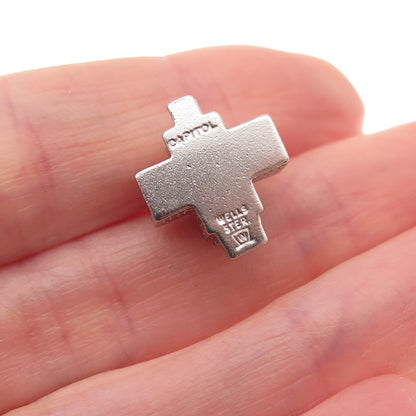Wells 925 Sterling Silver Antique Art Deco US Capitol Building 3D Charm Pendant