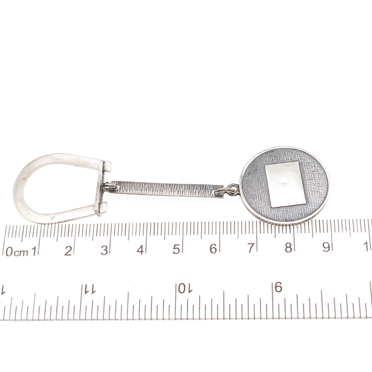 800 Silver Antique Art Deco Rod of Asclepius Symbol Oxidized Key Fob Holder