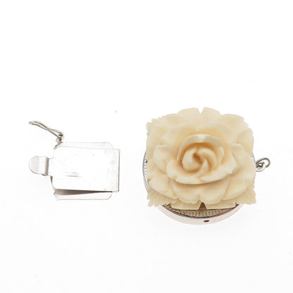 925 Sterling Silver Antique Art Deco Bracelet / Necklace Rose Box Lock Clasp