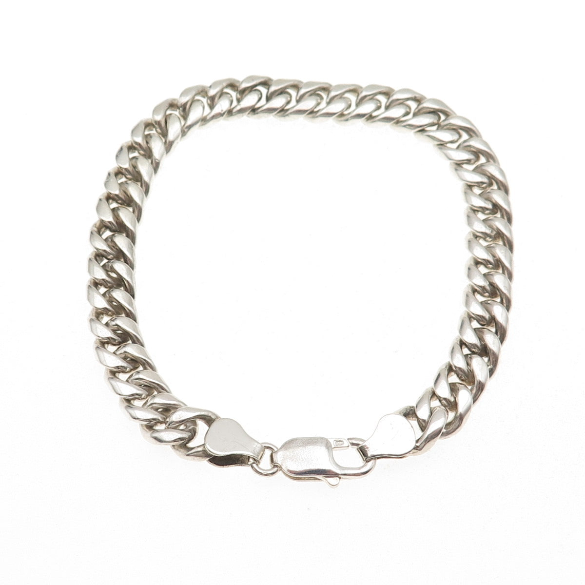 925 Sterling Silver Vintage Cuban Link Bracelet 8"