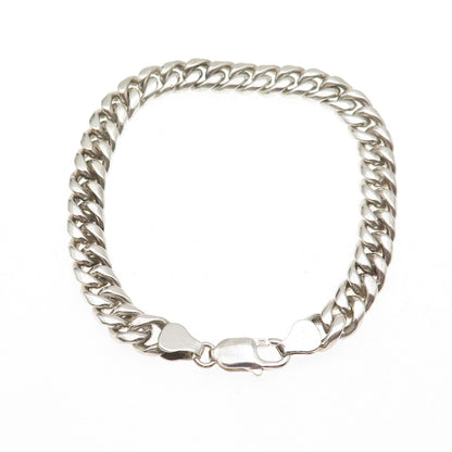 925 Sterling Silver Vintage Cuban Link Bracelet 8"