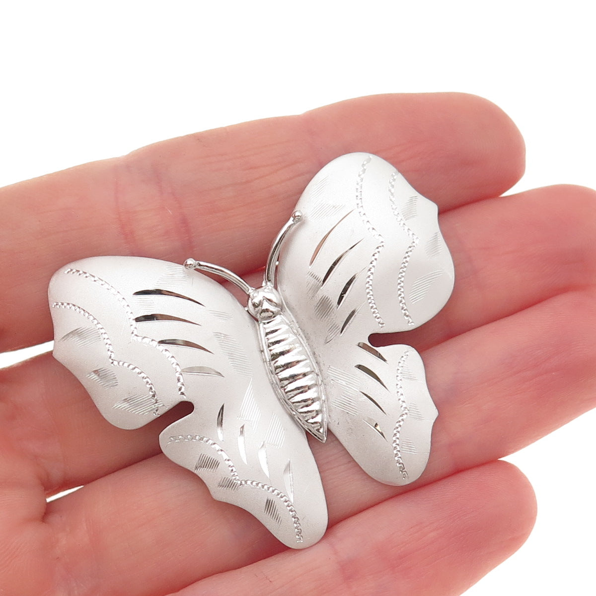 Theda 925 Sterling Silver Vintage Butterfly Pin Brooch