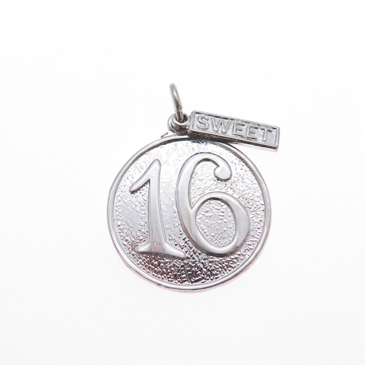925 Sterling Silver Vintage Sweet 16 Tag Charm Pendant
