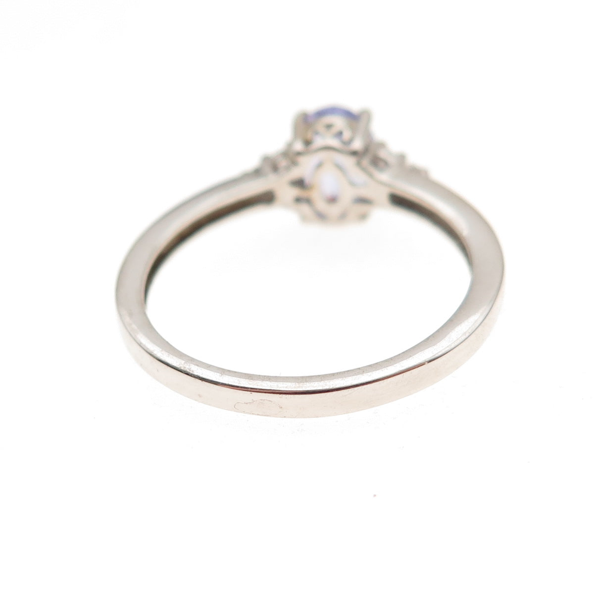 Chuck Clemency 925 Sterling Silver Real Tanzanite & White Topaz Ring Size 8