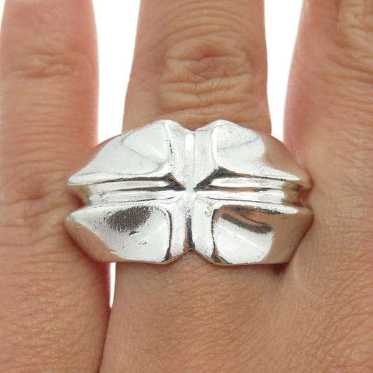 ROBERT LEE MORIS 9925 Sterling Silver Vintage Cross Modernist Ring Size 6.75