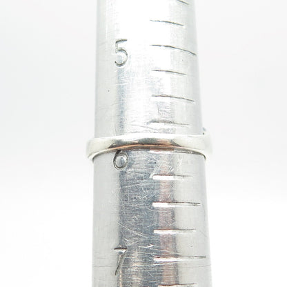 925 Sterling Silver Vintage Modernist Ring Size 6