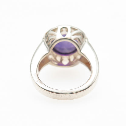 Chuck Clemency 925 Sterling Silver Vintage Real Amethyst Swirl Ring Size 6