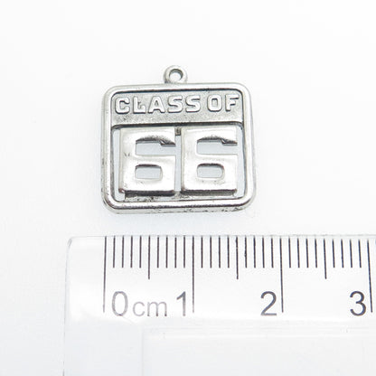 WELLS 925 Sterling Silver Vintage "Class of 1966" Charm Pendant