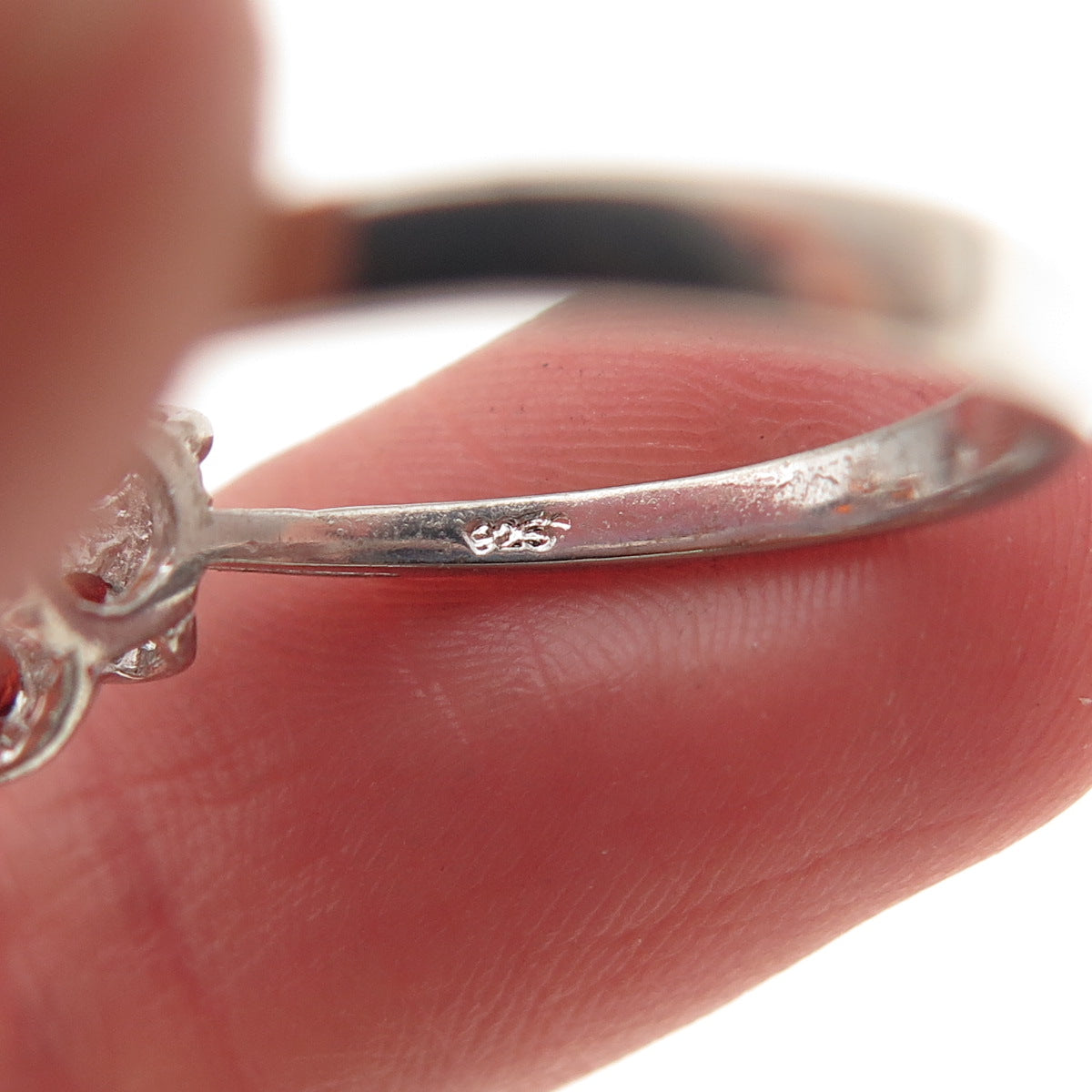 925 Sterling Silver Round-Cut Imperial & White C Z Ring Size 7
