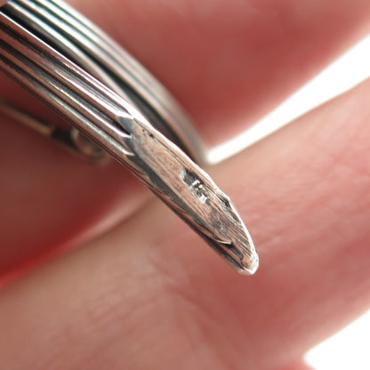 925 Sterling Silver Vintage Real Pearl Modernist Oxidized Pin Brooch