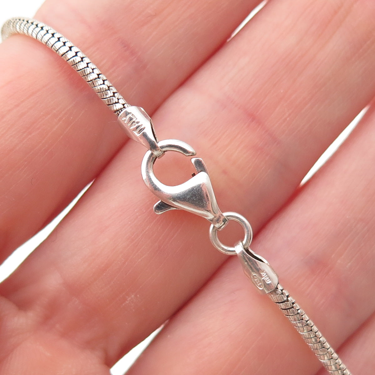 Milor Sterling Silver 14K Gold Vintage Italy Station Snake Chain Necklace 16"