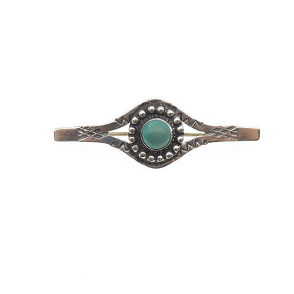 Old Pawn 925 Sterling Silver Vintage Southwestern Turquoise Flower Pin Brooch