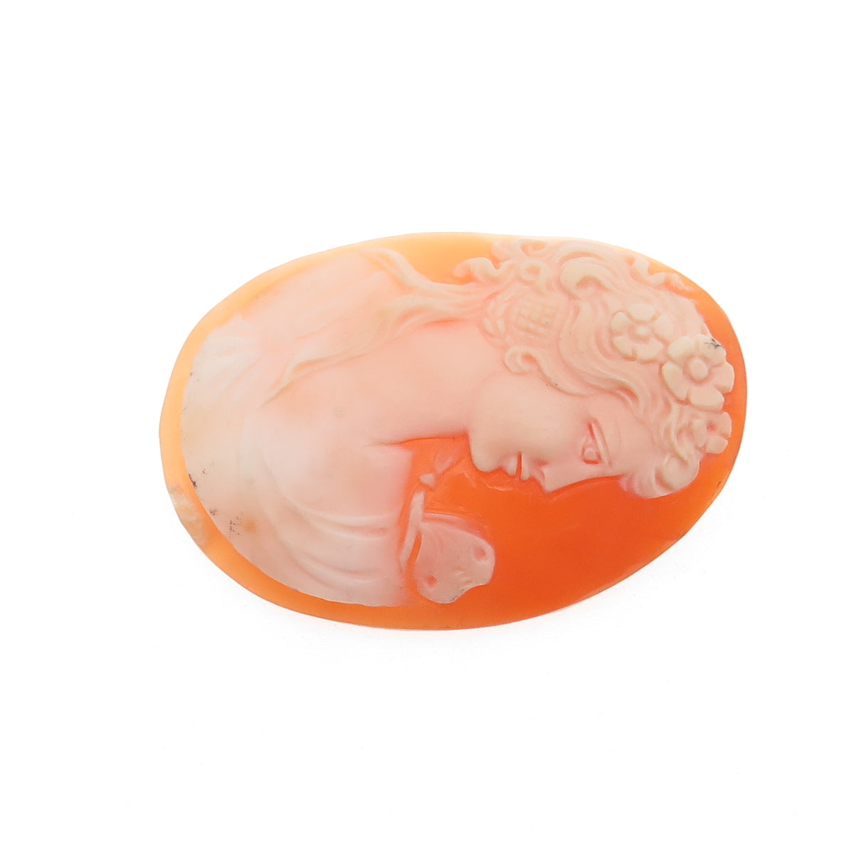Antique Art Deco Real Mother-of-Pearl Carved Lady Cameo