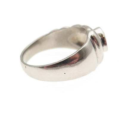 Charles Winston Sterling Silver Vintage Real Blue Topaz Modernist Ring Size 8.75