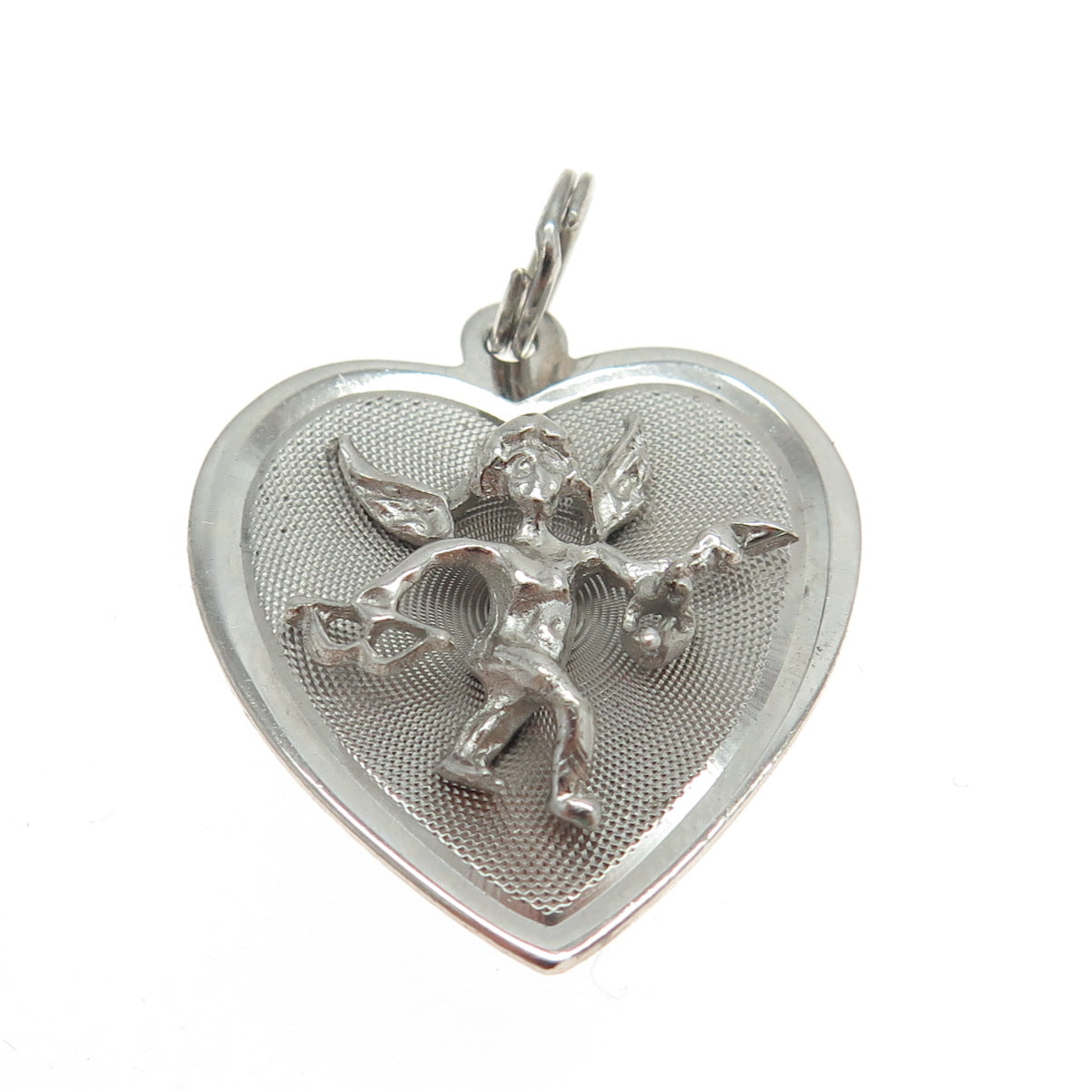 TOWN & COUNTRY 925 Sterling Silver Vintage Cupid Heart Charm Pendant