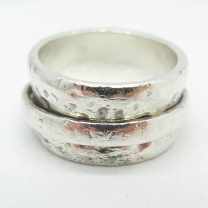 SILPADA 925 Sterling Silver Hammered Rotating Band Ring Size 8.5