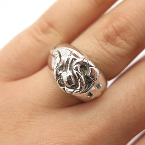 925 Sterling Silver Vintage Snake Cross Ring Size 6.5