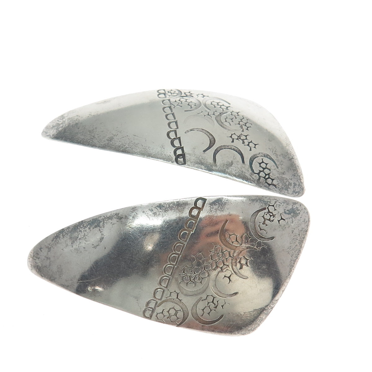 LINBERG 925 Sterling Silver Vintage 1985 Modernist Celestial Bodies Earrings
