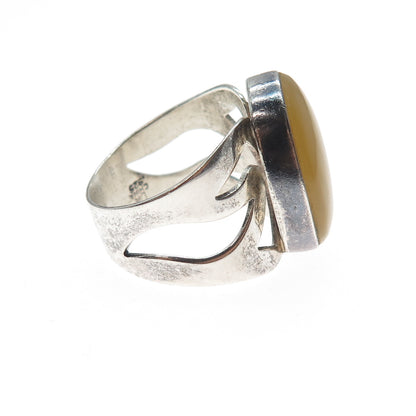 JAY KING Desert Rose 925 Sterling Vintage Real Yellow Chalcedony Ring Size 8.5