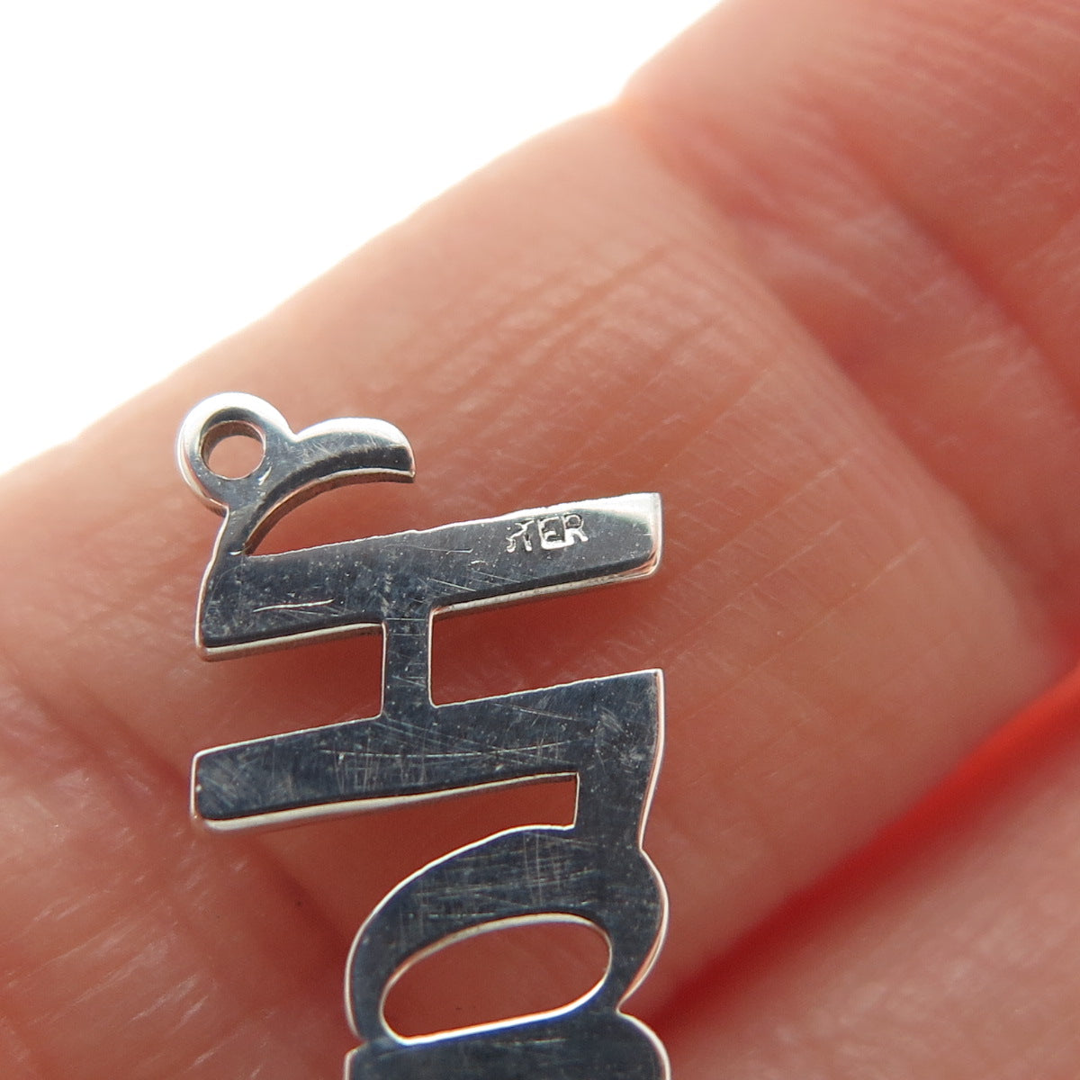 925 Sterling Silver Vintage Hannah Nameplate Centerpiece Pendant