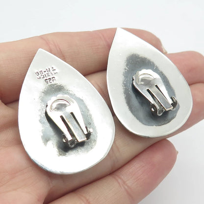 925 Sterling Silver Vintage Mexico Clip On Earrings