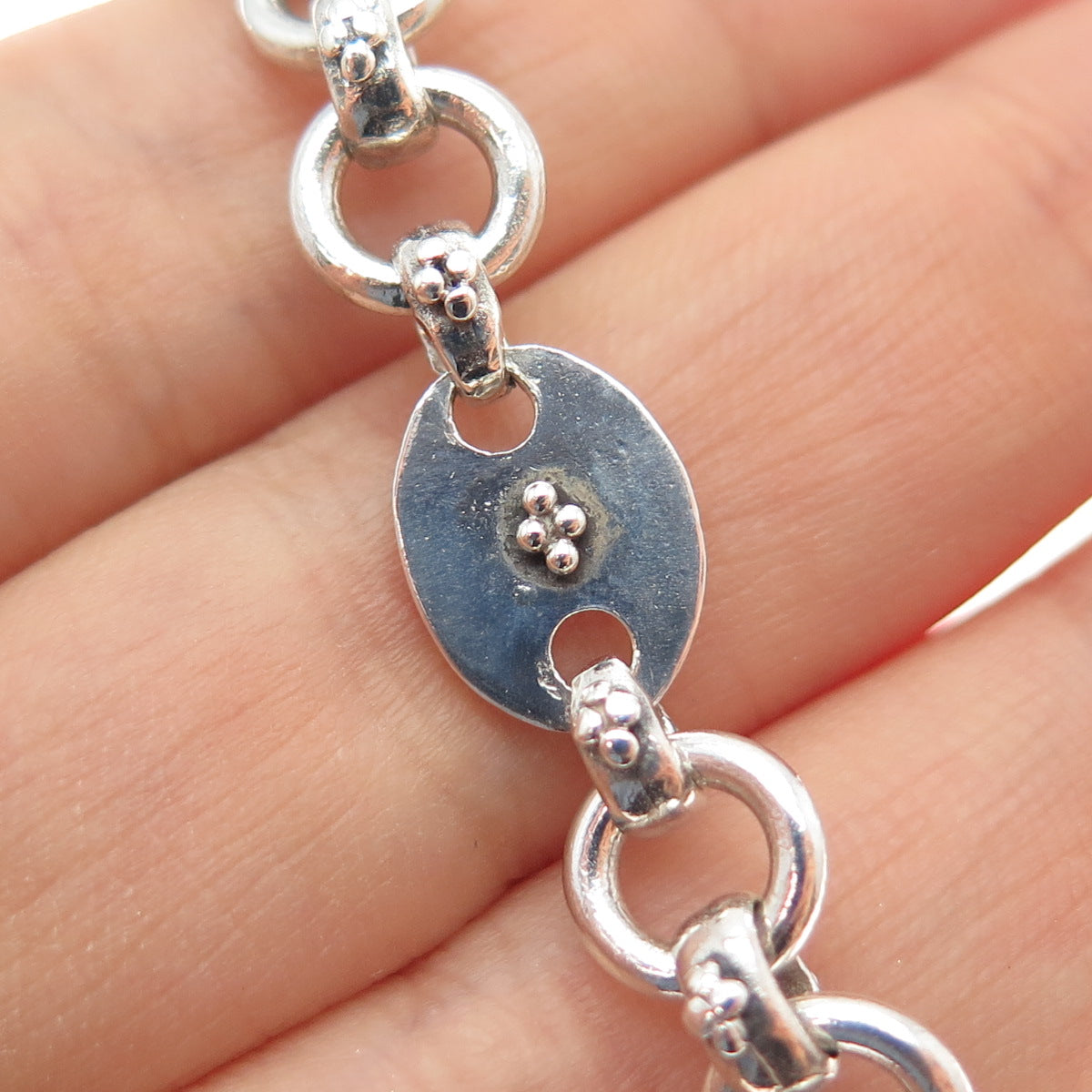 JOHN HARDY 18K Gold 925 Sterling Silver Vintage Heart Rolo Chain Necklace 16"