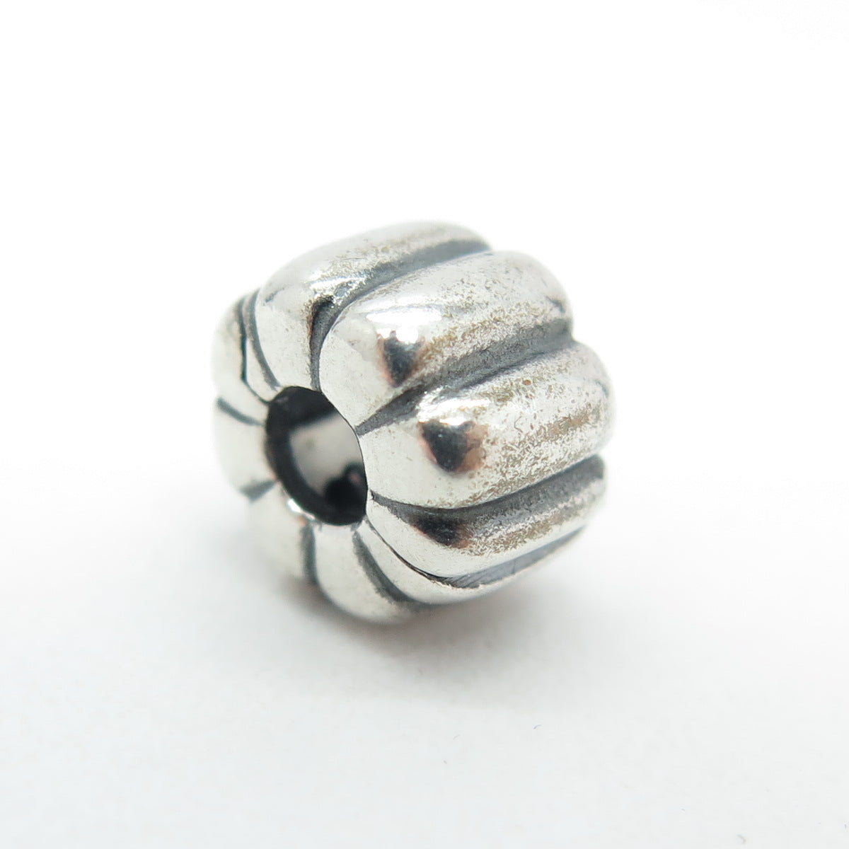 PANDORA 925 Sterling Silver Ribbed Clip Charm