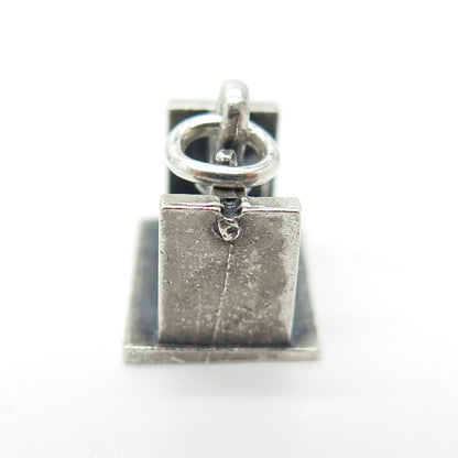 L.G. BALFOUR 925 Sterling Silver Vintage Stamp Maker 3D Charm Pendant