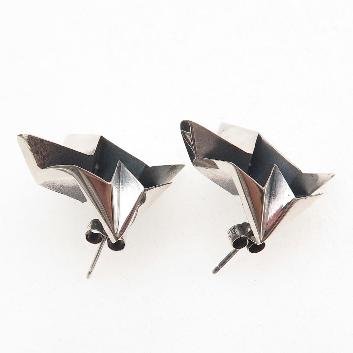 Soo Milner 925 Sterling Silver Birmingham Modernist Oxidized Earrings