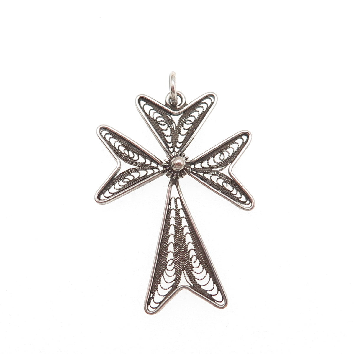 800 Silver Vintage Italy Charm Filigree Oxidized Charm Pendant