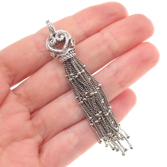 Pandora 925 Sterling Silver C Z Oriental Large Tassel Pave Dangle Charm