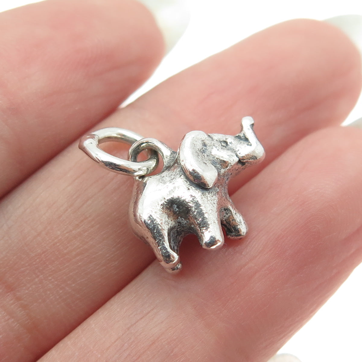 925 Sterling Silver Vintage Elephant For Good Luck 3D Pendant