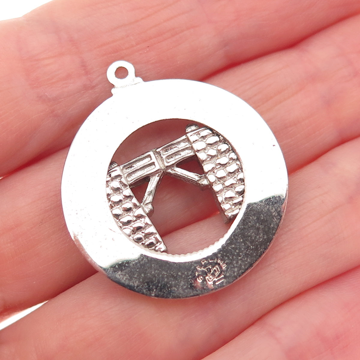 925 Sterling Silver Vintage Bermuda Somerset Bridge Charm Pendant