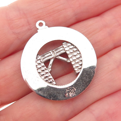 925 Sterling Silver Vintage Bermuda Somerset Bridge Charm Pendant