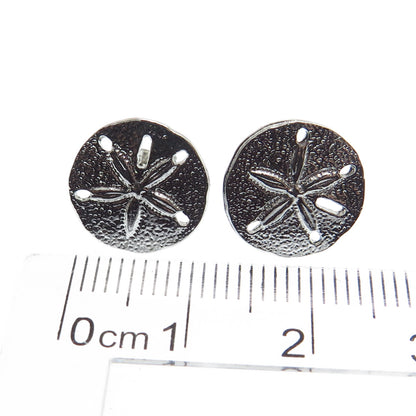 DANECRAFT 925 Sterling Silver Vintage Sand Dollar Textured Stud Earrings