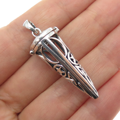 PETER STONE 925 Sterling Silver Vintage Celtic Knot Oxidized Locket Pendant