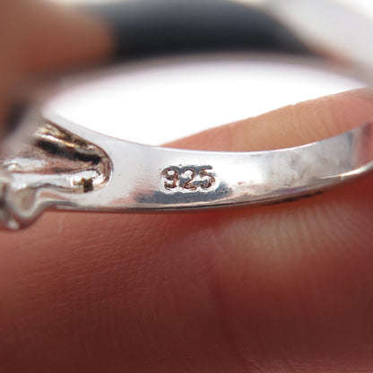 925 Sterling Silver Vintage Radiant-Cut Lavender C Z Modernist Ring Size 7