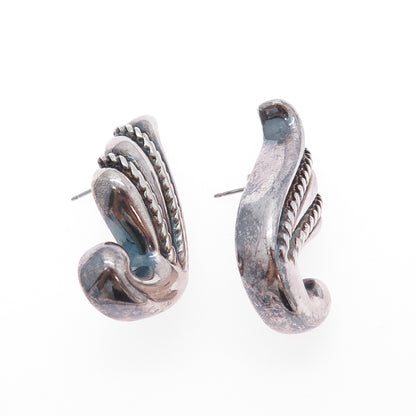 AIRIESS 925 Sterling Silver Vintage Modernist Oxidized Earrings