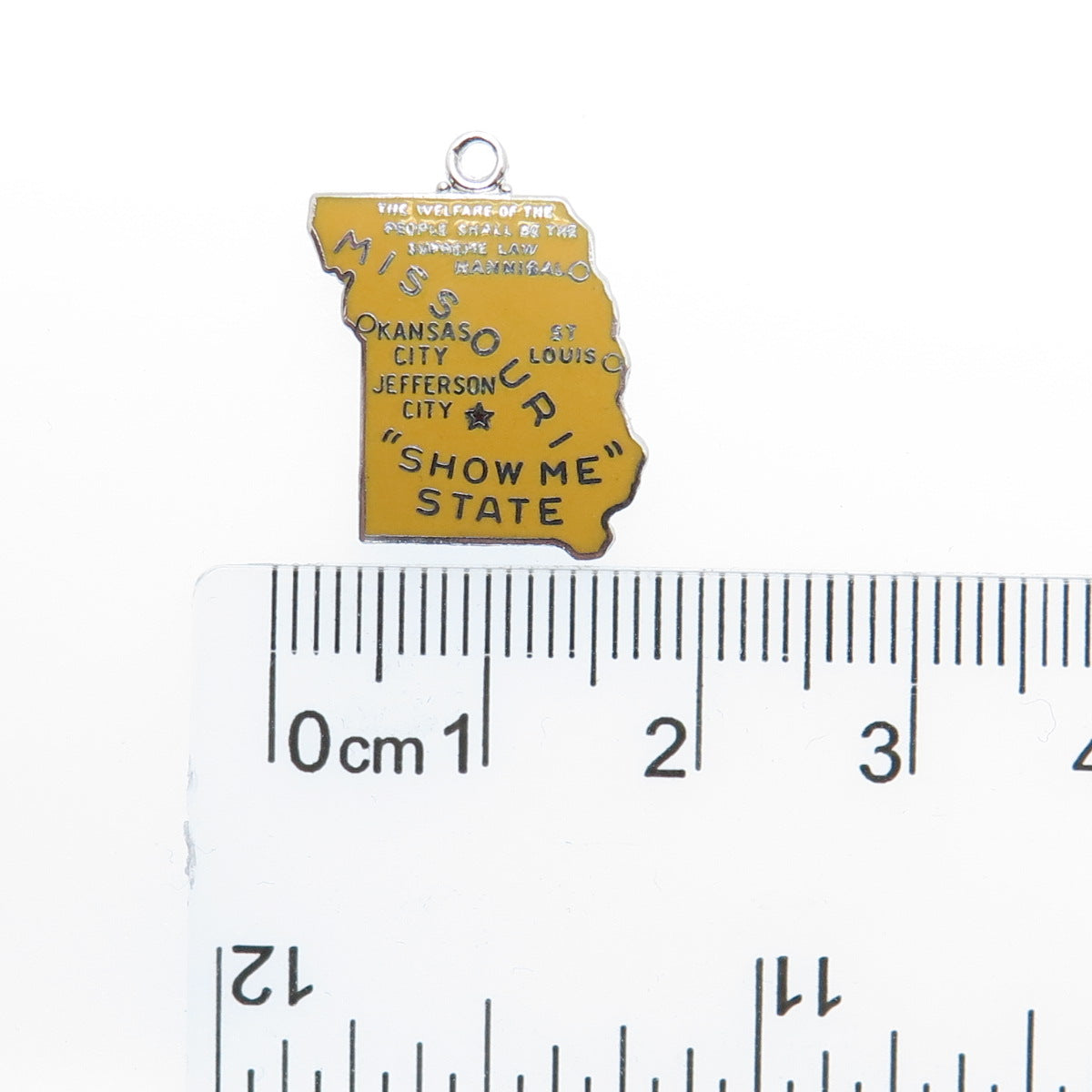 GRIFFITH & SONS 925 Sterling Silver Vintage Enamel Missouri Minimalist Pendant