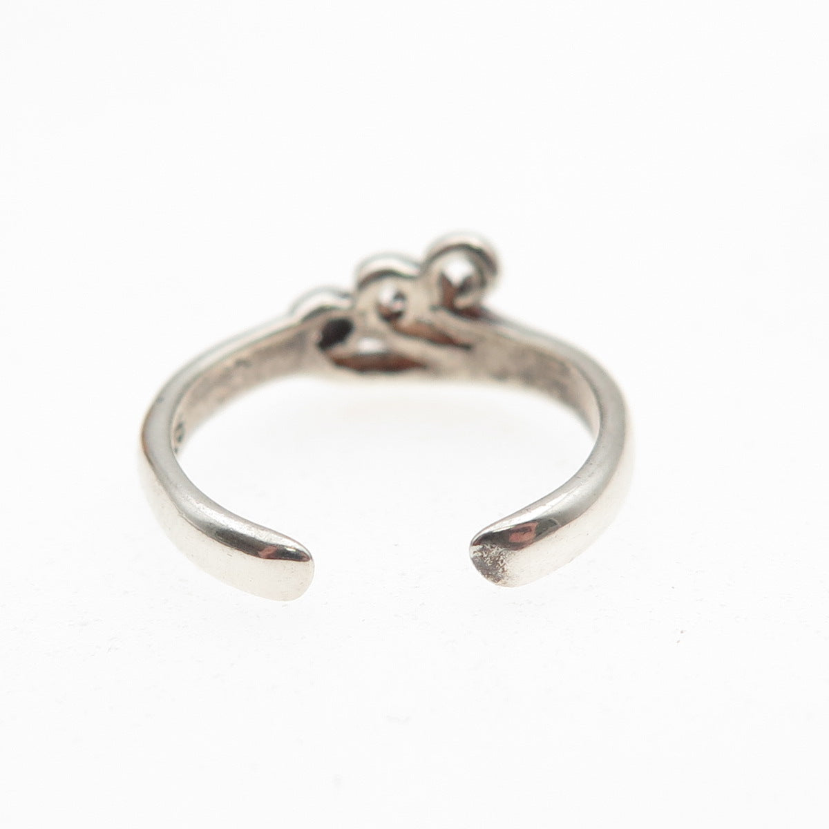 925 Sterling Silver Vintage Wave Oxidized Adjustable Ring Size 2.75