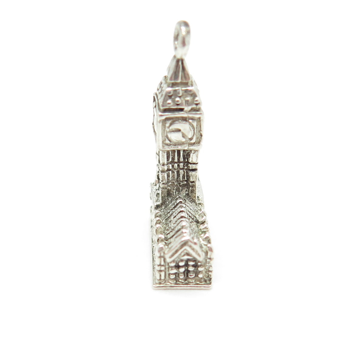 925 Sterling Silver Vintage Big Ben Tower 3D Charm Pendant