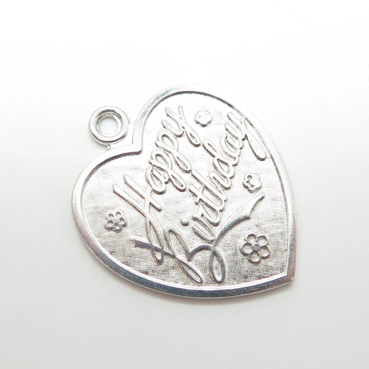 925 Sterling Silver Vintage Lamode "Happy Birthday" Heart Pendant