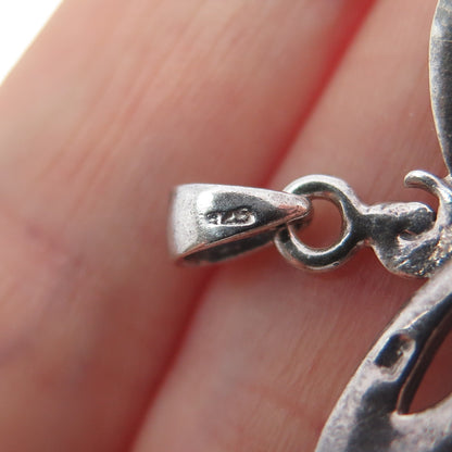 925 Sterling Silver Vintage Celtic Trinity Oxidized Charm Pendant