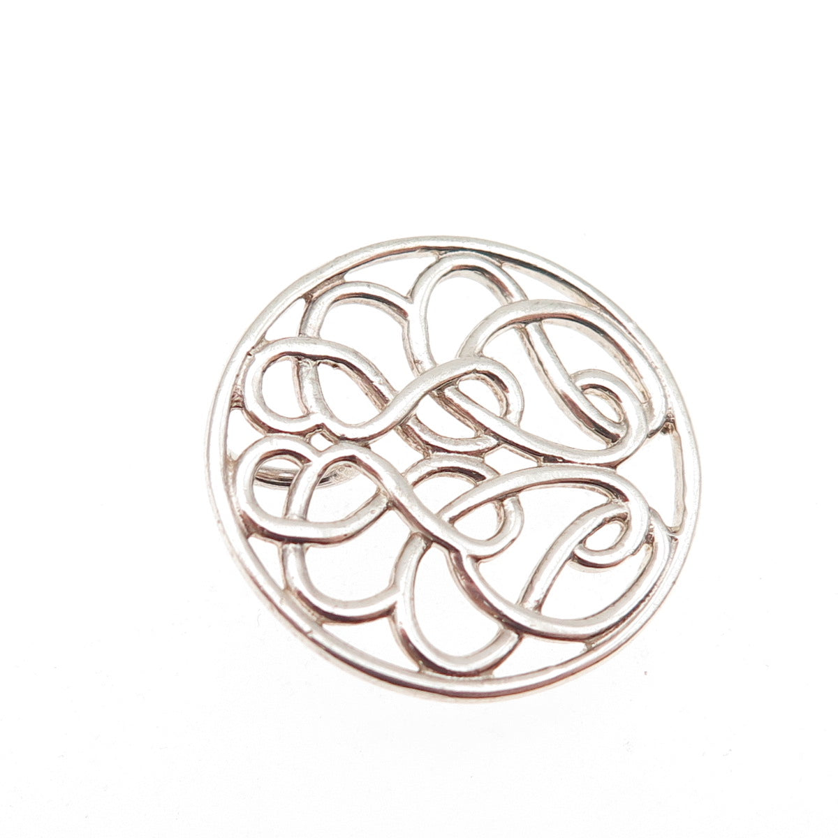 MARK LASH 925 Sterling Silver Vintage Floral Slide Charm Pendant