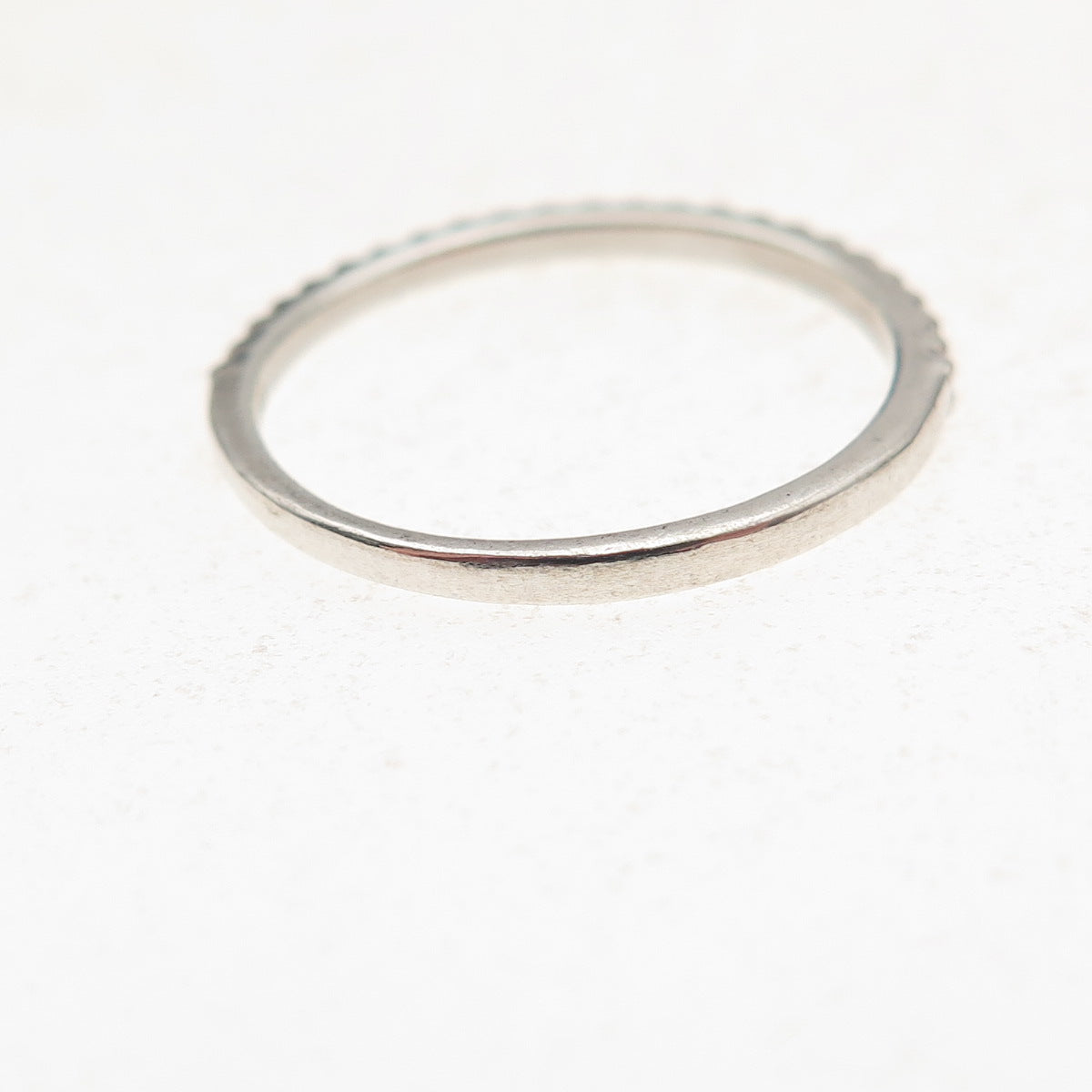 925 Sterling Silver Round-Cut C Z Half Eternity Stackable Band Ring Size 5.25