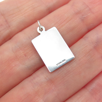 925 Sterling Silver Red Enamel Just Have To Date Myself Minimalist Charm Pendant